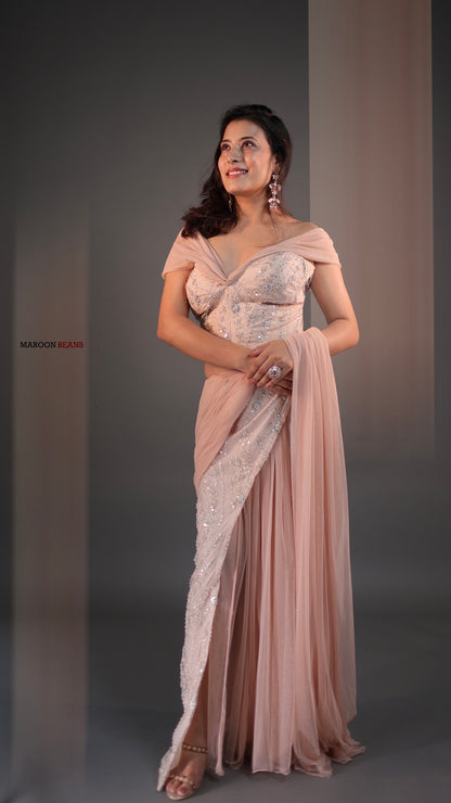 Cinderella Drape Saree Skirt with Corset