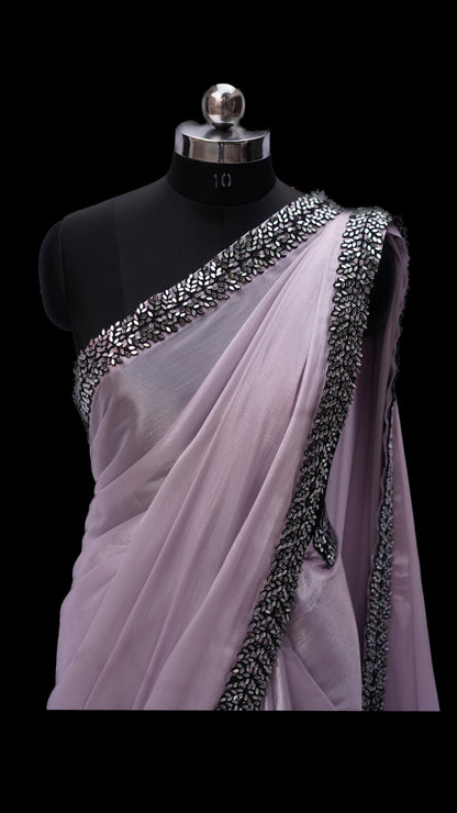 Mauve Organza Saree