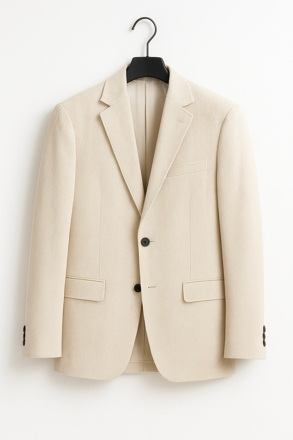 Men’s Linen Pin-Stripe Blazer with Wooden Buttons