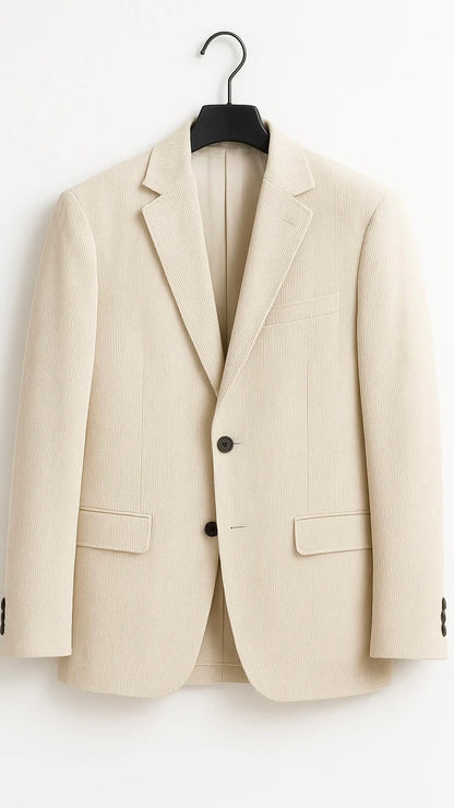 Men’s Linen Pin-Stripe Blazer with Wooden Buttons